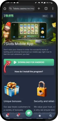 Android için indir seçeneğine tıklayarak APK indirmeyi başlatma